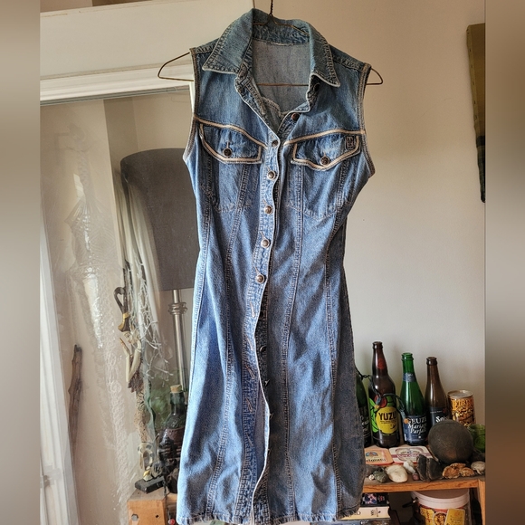 Vintage Parasuco x Santana denim button up dress size xs - Picture 3 of 7